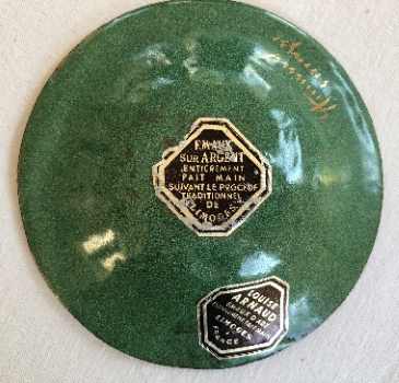 Silver painted enamel Limoges dish: Louise Arnaud Manufacturing
