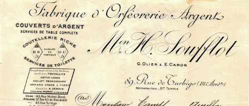 Henri Soufflot invoice head