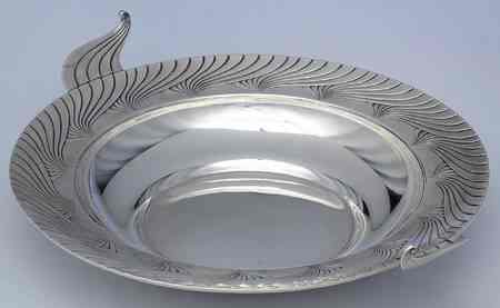 A vegetable bowl in the rare 1929 Northern Lights design by Kintz
