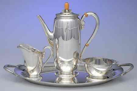 A demitasse coffee service in Kintz's 1946 Northern Lights design