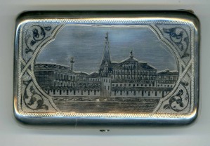 Russian silver tobacco box
