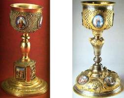 Russian chalices with painted enamel plaques
