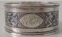 silver napkin ring: M. Kilpelejn