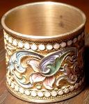 silver napkin ring: W. Agafonof