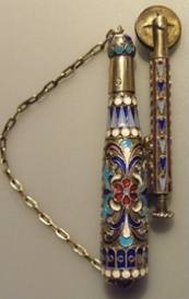 lighter Enamel Cloisonn, Silver gilded, Moscow 1908 - 1917