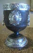 wooden and silver cup
