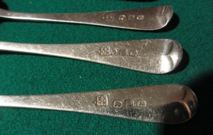 tea spoons: maker William Eley I and William Fearn