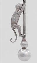 A baby rattle exhibited in Corals and Bells at the Zilvermuseum Sterckshof Provincie Antwerpen