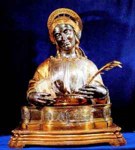 silver reliquary of St. Daria: Bartolomeo Spani, 1538
