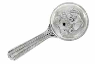Italian silver baby rattle
