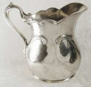 silverplate water pitcher: unidentified maker