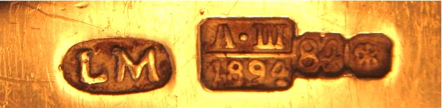 the other, with the well-known tsarist Russian silver assayers marks