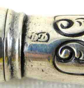 silver knife pistol handle