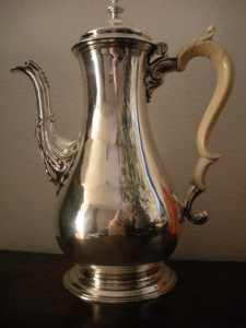 silver coffee pot