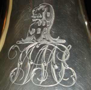 silver coffee pot family crest