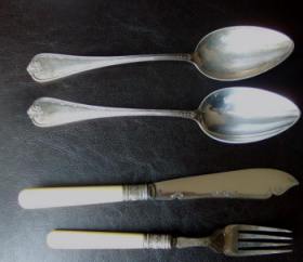 fork, knife and spoons