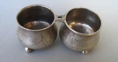 double salt cellar with a missing centre part