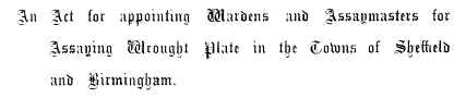 Sheffield Assay Office act