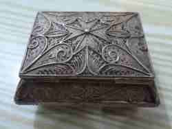silver filigree spice box