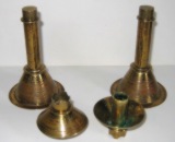 gilded brass candlesticks and sconces