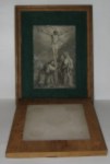 wood and white alabaster altar