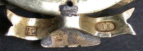 silver and enamel Russian badge