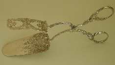 German silver asparagus tongs