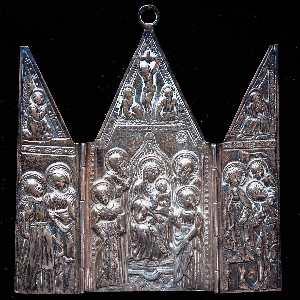 silver Catholic church triptych acquired in Manila
