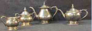 silver plate tea set marked CTS