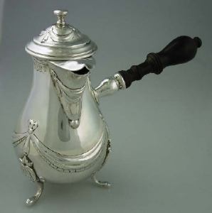 Belgian silver chocolate pot