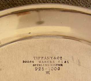 sterling silver plate marked Tiffany & Co