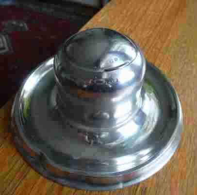 silver inkwell made by Wilmot Manufacturing Co