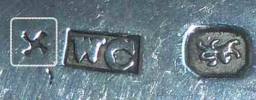 journeyman's mark accompanying William Chawner II hallmarks