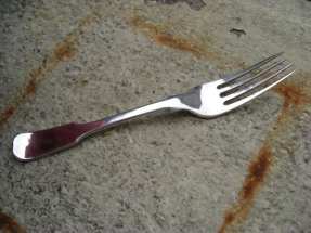 Chinese export fiddle pattern dessert fork, marks unknown