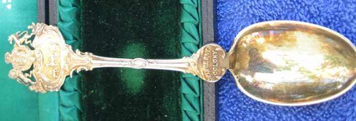 silver gilt spoon commemorating Orange River Colony