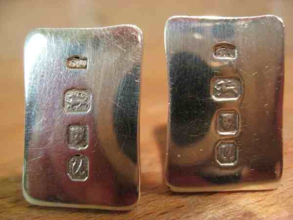 silver cufflinks, London 1994: original on the right, reproduction on the left