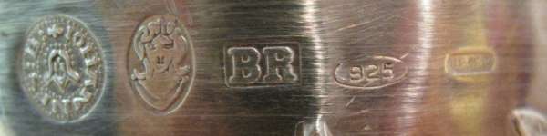sterling silver beakers made by Brandimarte, Florence: hallmarks