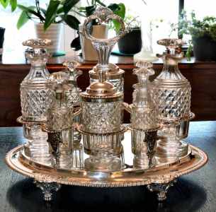 English silver cruet set