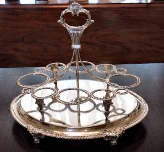 English silver cruet set