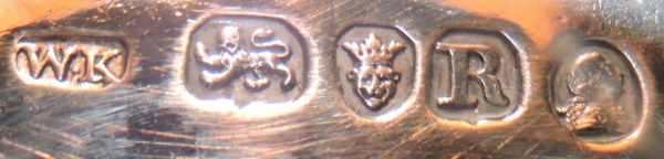 English silver mark London 1812, maker  William Kingdon