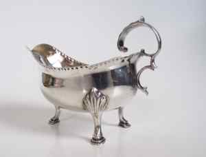 Georgian silver sauce boat, unidentified maker