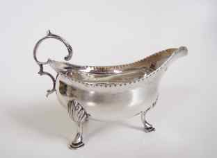 Georgian silver sauce boat, unidentified maker