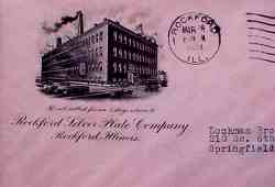postal envelope used in 1924 by Rockford Silver Plate Company, Rockford, Ill.