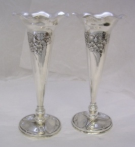 Art Nouveau silver vases