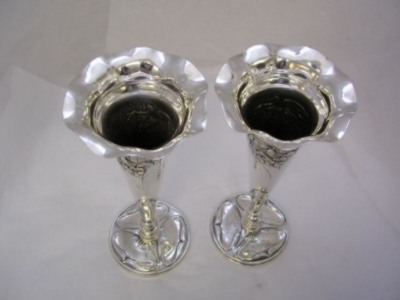 Art Nouveau silver vases