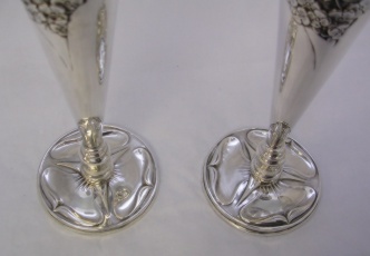 Art Nouveau silver vases