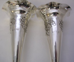 Art Nouveau silver vases