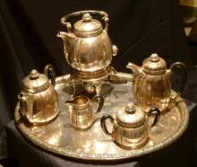 silver plate tea and coffee set