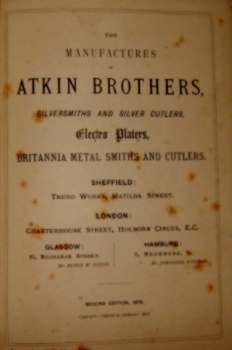 FISH EATING KNIVERS AND FORKS from 1878 Atkin Brothers catalog
