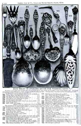 a page of Daniel Low & Co - Gold and Silver Smiths - Essex and Washington Sts - Salem Massachusetts - 1901